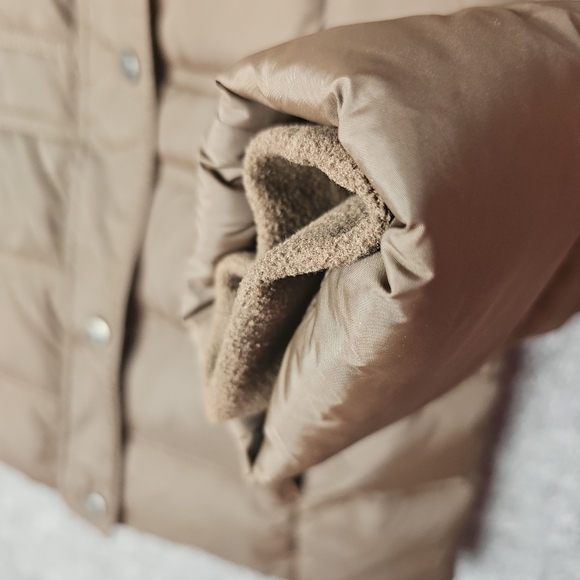 Lands End Women's Winter Puffer Coat Down/Feather insulation Brown - Picture 6 of 10